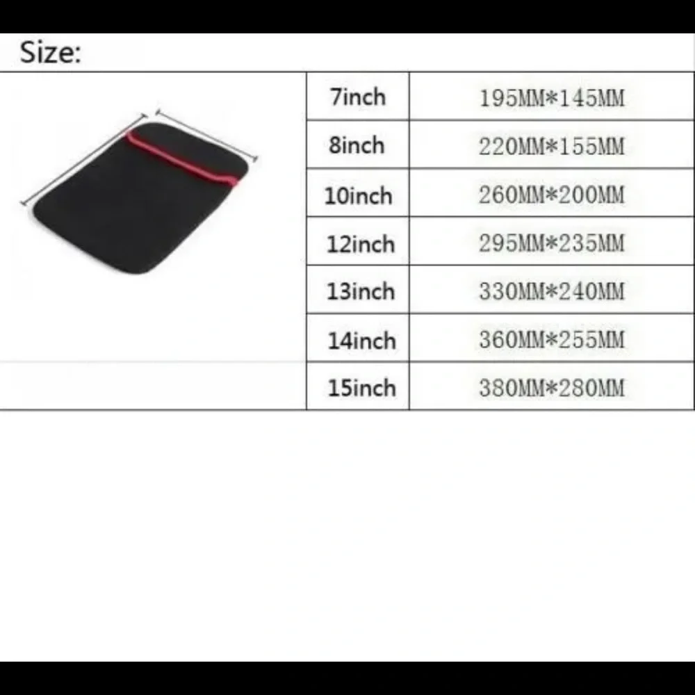 12 inch Laptop Pouch Protective Bag Neoprene Soft Sleeve Case GPS Tablet iPad